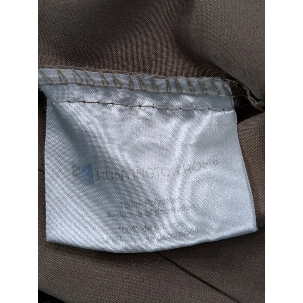 Huntington Home 4 Piece King Sheet & Pillowcase Set Tan Taupe Hem Embroidered